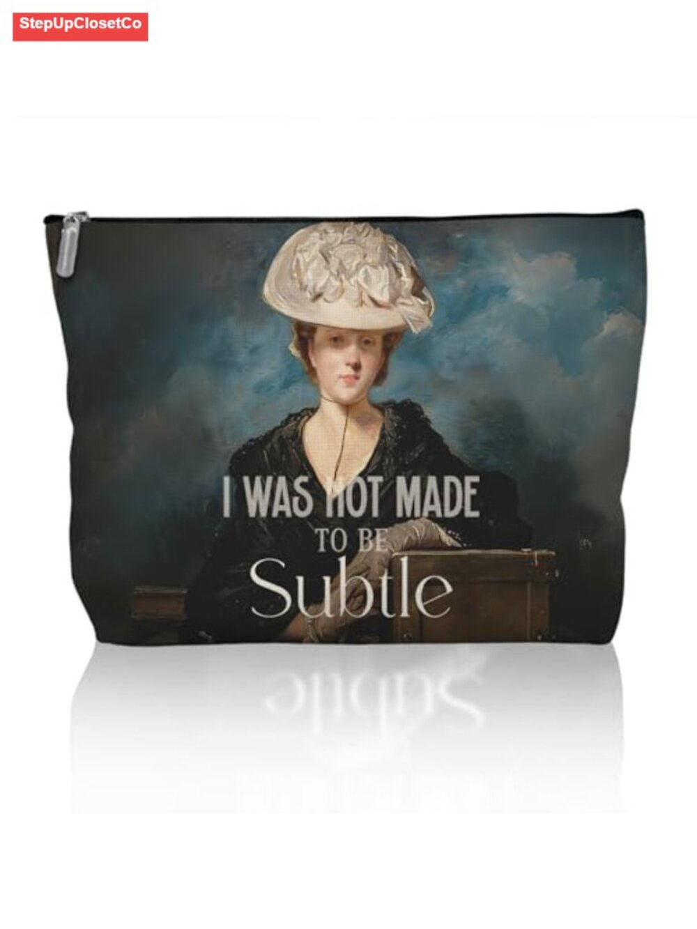 Vintage Oil Painting Feminist Makeup Bag - Sassy Cosmetic Pouch, Art Toiletry,